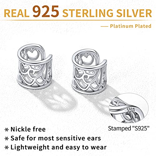 ChicSilver 925 Sterling Silver Ear Cuffs Non-Piercing Cartilage Earrings: Various Styles, Conch Cuffs (with Gift Box) - style: H: 8mm Celtic Cuff