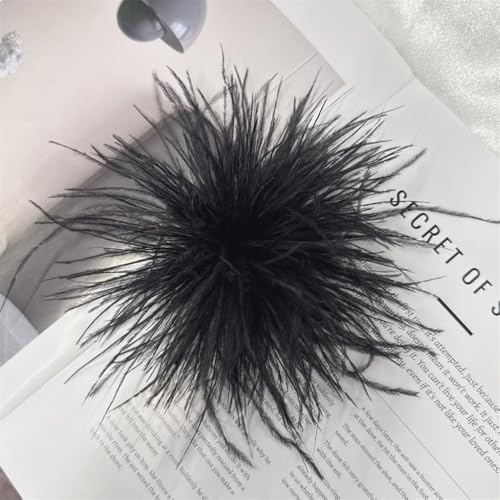 Dainty Feather Flower Large Brooch Pin for Women Men Elegant Oversized Floral Lapel Pins Shawl Dress Suit Clothes Accessories Wedding Party Dance Banquet Fashion Jewelry 150mm