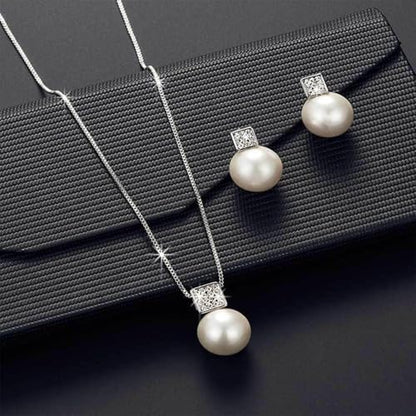 Wedding Jewelry Sets for Brides Bridesmaid Pearl Jewelry Set Fancy Gold Flower Necklace and Earrings Simple Pearl Necklace for Women Bridal Earrings Wedding Accessories Essentials Gifts - color: A7:2pcs-pearl jewelry set