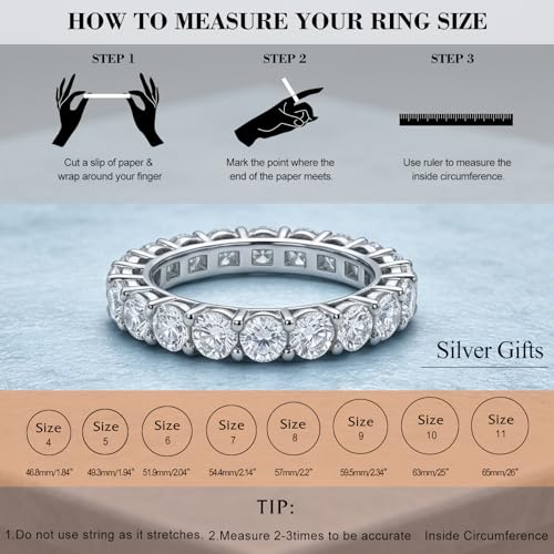 Eternity Engagement Wedding Bands Ring Gold Plated Stackable 3mm Size 4-9 - color: Silver