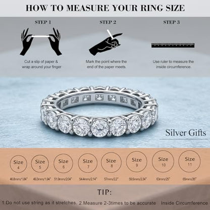 Eternity Engagement Wedding Bands Ring Gold Plated Stackable 3mm Size 4-9 - color: Silver
