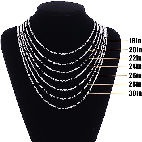 Fiusem Cross Necklace for Men, Stainless Steel Cross Pendant Jewelry Gift | Silver/Gold/Black Mens Cross Necklaces with 2.5mm Cross Chain, Box Chain 16-28 Inch - size: 26.0 Inches, style: Small silver cross: 1.2" * 0.7"