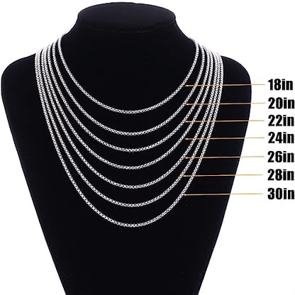 Fiusem Cross Necklace for Men, Stainless Steel Cross Pendant Jewelry Gift | Silver/Gold/Black Mens Cross Necklaces with 2.5mm Cross Chain, Box Chain 16-28 Inch - size: 26.0 Inches, style: Small silver cross: 1.2" * 0.7"