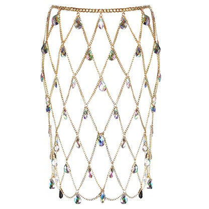 Women's Sexy Suit Body Chain - color: B-Gold Colour