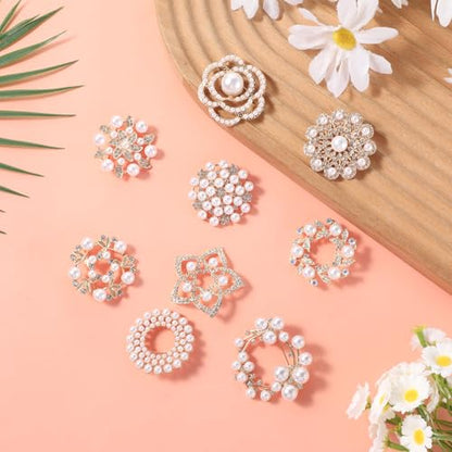 4pcs Brooches and Pins for Women, Flower Brooch, Crystal Pearl Brooch, for Women Fashion Accessories - style: Sunflower