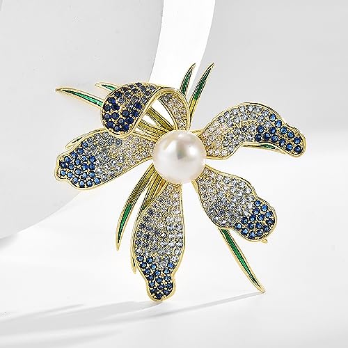 Brooches and Pins for Women Elegant Flower Pearl Brooches Costume Broches Jewelry Lady Christmas Pin for Women - style: Magnolia Flower