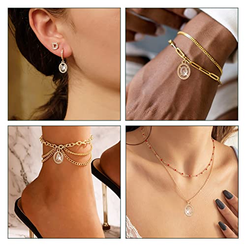 Craftdady Letter Charms Capital Pendants Mixed A-Z Initial Letter Number Charms DIY Bracelet Necklace Pendants for Jewelry Making, Gold, Antique Silver, Platinum - color: Golden + Crystal, Oval