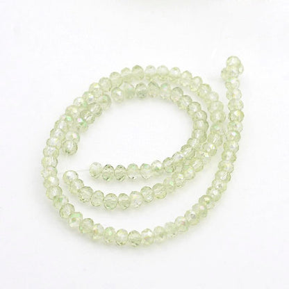 1110pcs Faceted Rondelle Glass Seed Beads 3x2mm Mini Crystal Loose Spacer Beads for DIY Friendship Bracelet Necklace Beading Craft Jewelry Making Ornament, Light Green - color: Light Green