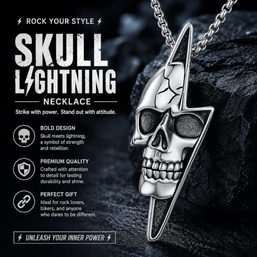 Skull Necklace for Men Women Gothic Skull Necklace for Men Women - style: Skull necklace#3