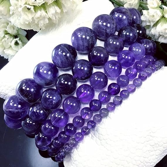 Zenkeeper About 180 Pcs Amethyst Beads for Jewelry Making 4 MM Amethyst Gemstones Loose Stone Beads - color: Amethyst, size: 4MM, about 180pcs
