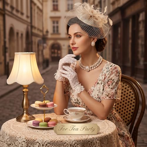 White Bead Necklace and Earring Vintage Gold Pearl Necklace Choker with Rhinestone Adjustable Faux Pearl Costume Jewelry Set for Wedding Bridal Birthday Tea Party