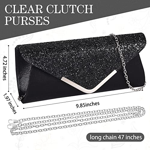 Jadive 4 Pcs Purse Rhinestone Jewelry Set Women Evening Purse