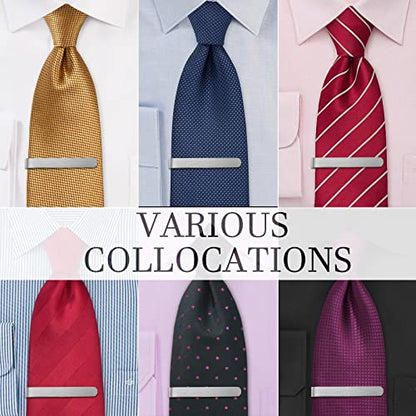 HAWSON Skinny Tie Clip Bar Set, 2 Inch Tie Clip for Men - Wedding, Meeting, Party Gift Set - color: 1 pcs Brushed Silver