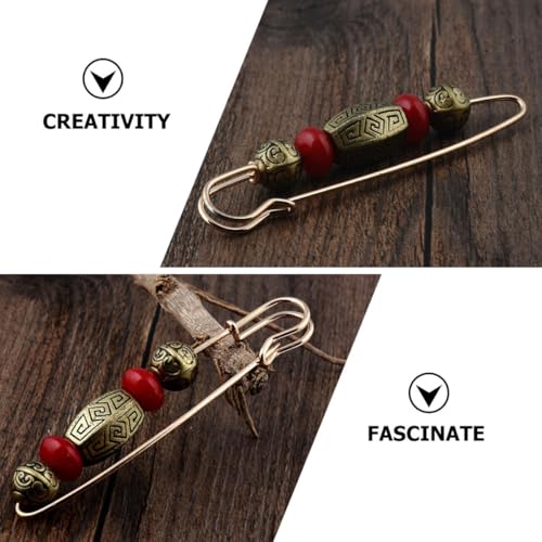 Artibetter 2pcs Retro Brooch Suit Collar Pin Cardigan Clip Sweater Shawl Clip for Women Vintage Clothing Accessory