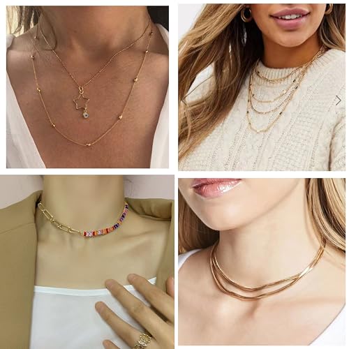 KOSMOS-LI 60 PCS Gold Plated Jewelry Sets with Costume Necklaces, Bracelets, Earrings, Knuckle Rings for Women - color: 49gold