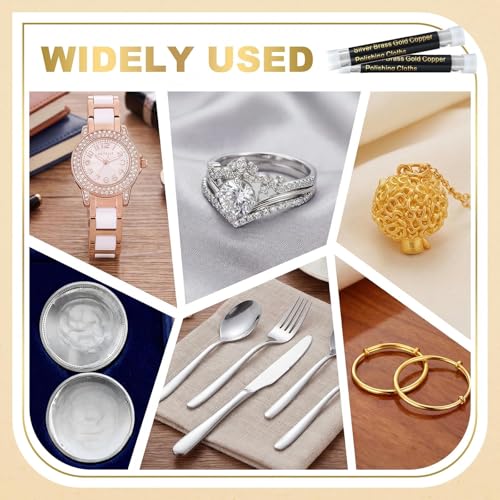 12 Pcs Jewelry Cleanning Cloth with Tube 7 x 6 Inch Silver Polishing Cloth Brass Cleaner for Sterling Silver Brass Gold Copper, Individually Wrapped(Gray) - color: Gray