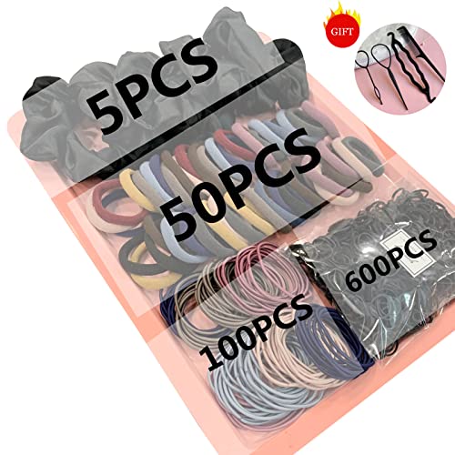 YANRONG 755PCS Hair Accessories for Woman Set Seamless Ponytail Holders Variety Hair Scrunchies Hair Bands Scrunchy Hair Ties For Thick and Curly (Mix) - color: 755PCS（Mix）