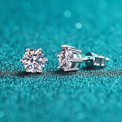 Dainty Solitaire Necklaces Stud Earrings Set For Women,White Gold Plated Simple Prom Jewelry Set Cubic Zirconia Pendant Choker Necklace And Earring Sets Wedding Jewelry For Bridal - color: 6 Prong necklace stud set