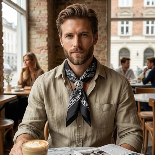 4Pcs Scarf Ring Western Bandana Slide For Women Men Genuine Leather Wild Rag Clip Neckerchief Holder Cowboy Accessories Clothing Cinch Buckle - color: Silver C