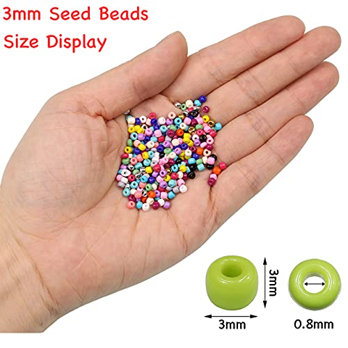 Bala&Fillic Purple Color 3mm Seed Beads About 3600pcs/100Grams in Bag, 8/0 Glass Craft Beads for Making Bracelet and Necklace (Purple) - color: Purple