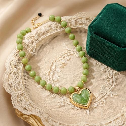 HESSAWEEL Colorful Chunky Beaded Necklace for Women Beach Jewelry | Summer Statement Choker, Adjustable Lobster Necklace, Handmade Boho Acrylic Jewelry - color: G-P