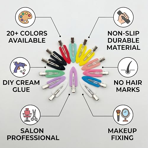 50 Pcs No Crease Hair Clips for Women Styling | Multicolor Styling Essentials for Makeup Application & Hair Styling, Cute Hair Clip Set