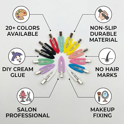 50 Pcs No Crease Hair Clips for Women Styling | Multicolor Styling Essentials for Makeup Application & Hair Styling, Cute Hair Clip Set