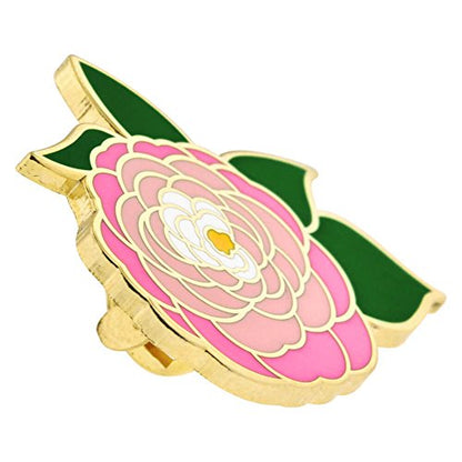 PinMart Flower Trendy Enamel Lapel Pin - color: Pink Peony, size: 25 Pack