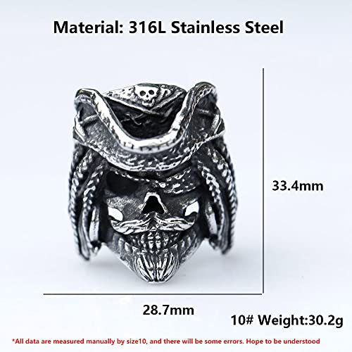 2023 Skull Ring Cool Evil Death Punk Rock Stainless Steel Rings Aly Style Jewelry - style: R127