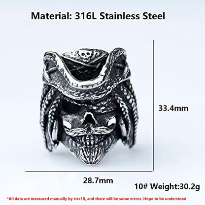 2023 Skull Ring Cool Evil Death Punk Rock Stainless Steel Rings Aly Style Jewelry - style: R127