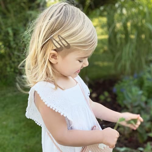80Pcs Light Brown 2Inches Craft Snap Hair Clips DIY Non-slip Hair Barrettes | 5cm DIY Naked water drop snap hair clips for Women Baby Girls Toddlers Kids Hair Accessories Bulk - color: Light Brown