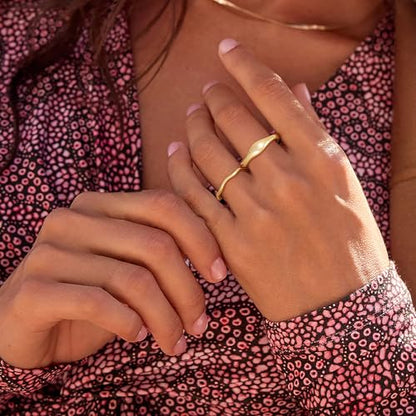 the City Rings for Women, Dainty 14K Gold Plated Stackable Thin Pinky Thumb Ring Set Hypoallergenic Wedding Bands Engagement Rings Non Tarnish Trendy Stuff Gold Jewelry Set Birthday Gifts for Mom - color: Silver Plated