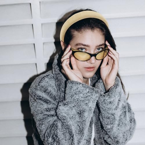 Ondder 1 Pack Khaki Padded Headbands for Women 90s Womens Headbands Soft Plain Fashion Puffy Headband for Girls Turban Wide Sponge Headband Head Bands Hair Bands Hair Accessories for Women Girls