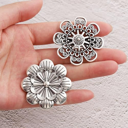 8 Pcs Cardigan Sweater Shirt Collar Clips Retro Celtic Flower Shawl Coat Cape Cloak Dress Cinch Clasp Vintage Brooches Pin Clips Set for Women Sliver