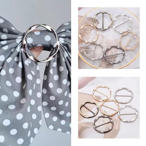Long tiantian 6PCS Scarf Ring Clip Scarf Rings for Women Button Covers for Women Blouses Shirt Tightener Clip Cinch Pin Clothes Jewelry - color: 6pcs