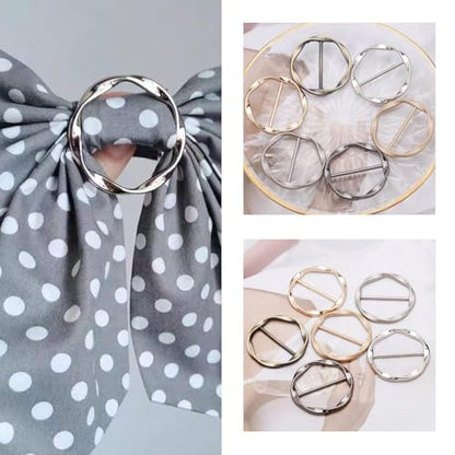 Long tiantian 6PCS Scarf Ring Clip Scarf Rings for Women Button Covers for Women Blouses Shirt Tightener Clip Cinch Pin Clothes Jewelry - color: 6pcs