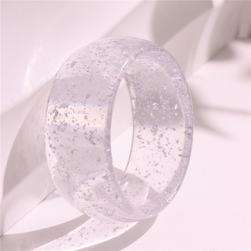 Colorful Acrylic Resin Open Cuff Bracelets Simple Transparent Chunky Thick Bangle Statement Irregular Geometric Resin Wide Wristband Chunky Acetate Wrap Cuff Bracelets - color: B-02