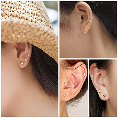 IFKM Gold Plated Jewelry Set for Women,14k Gold Plated Multi Layer Necklaces Stackable Bangle Bracelets Stackable Knuckle Rings Hoop Earrings Set Anniversary Trendy Elegance Charms Anniversary Birthday Jewelry Gift - color: Gold