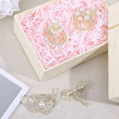 4pcs Brooches and Pins for Women, Flower Brooch, Crystal Pearl Brooch, for Women Fashion Accessories - style: pearl