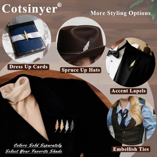 Small Rose Flower Feather Brooch Pin, Lapel Pin Men Women Suit | Classic Simple Metal Jewelry, Collar Shirt Clothes Blazer Coat Jacket Vest Hat Dress, Wedding Boutonniere, Velvet Pouch & Box - color: Pink