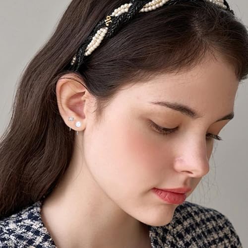 8 Pairs Stainless Steel Half Hoop Earrings | Huggie Hoop Earrings | Backless Earring for Women - color: Silver