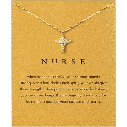 Baydurcan Dainty Gold Necklace for Women Ankh Mom Jesus Sun Star Necklace | 14K Gold Plated Pendant Necklaces Gifts for Friends Sister Mother, Birthday, Christmas, Graduation, Inspirational Gifts - style: Nurse