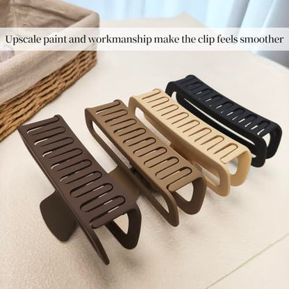 5 Inch Large Hair Claw Clips, No Slip Matte Square XL Hair Clips for Thick Long Curly Hair, Women's Big Rectangle Strong Clips, 4 Pack - color: A5 5 inch