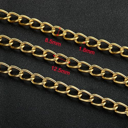 UMAOKANG Gold Chains for Jewelry Making Stainless Steel Twist Cable Chain | 6.6 Feet PVD Gold Plated Bulk Chains Twisted Link Jewelry Chain Roll with Jewelry Supplies Findings - color: Cable (Gold)