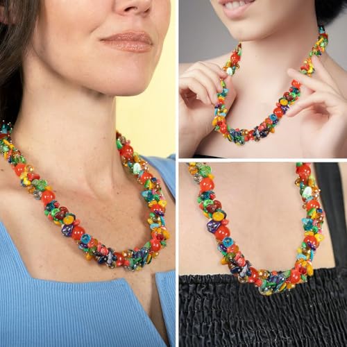 Beaded Necklaces Necklaces Shell- Colorful Beads y Summer 20-23 Inch - color: Multicolor