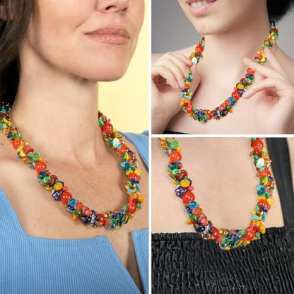 Beaded Necklaces Necklaces Shell- Colorful Beads y Summer 20-23 Inch - color: Multicolor