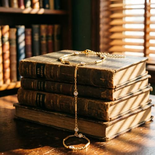 DELUU 7Pcs Gold Plated Hand Chain Bracelet for Women,Stack Bracelet Set | 14K Gold Plated,Adjustable Hand Chain,Ring Bracelet,Comfortable and Smooth,Sturdy and Durable,Daily Wear for Trendy Women
