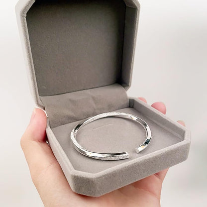 925 Sterling Silver Bracelet Plated Cuff Bangle Bracelet Fashionable Multi-layer Cross Wire Bangle Bracelet Open Adjustable Wide Cuff Bracelet for Teen Girls Fashion Jewelry - color: 6