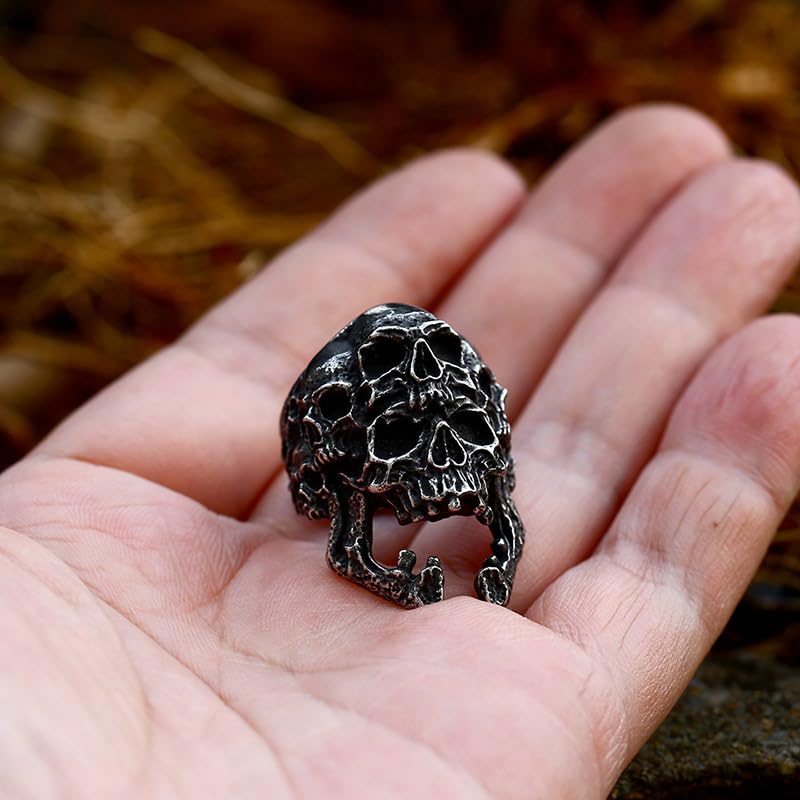 2023 Skull Ring Cool Evil Death Punk Rock Stainless Steel Rings Aly Style Jewelry - style: R972