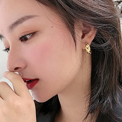 Clip On Hoop Earrings for Women Not Pierced Gold Silver Large Chnky Square Twisted Comfortable Coil Hoop Clip On Earrings - color: Triple Hoop